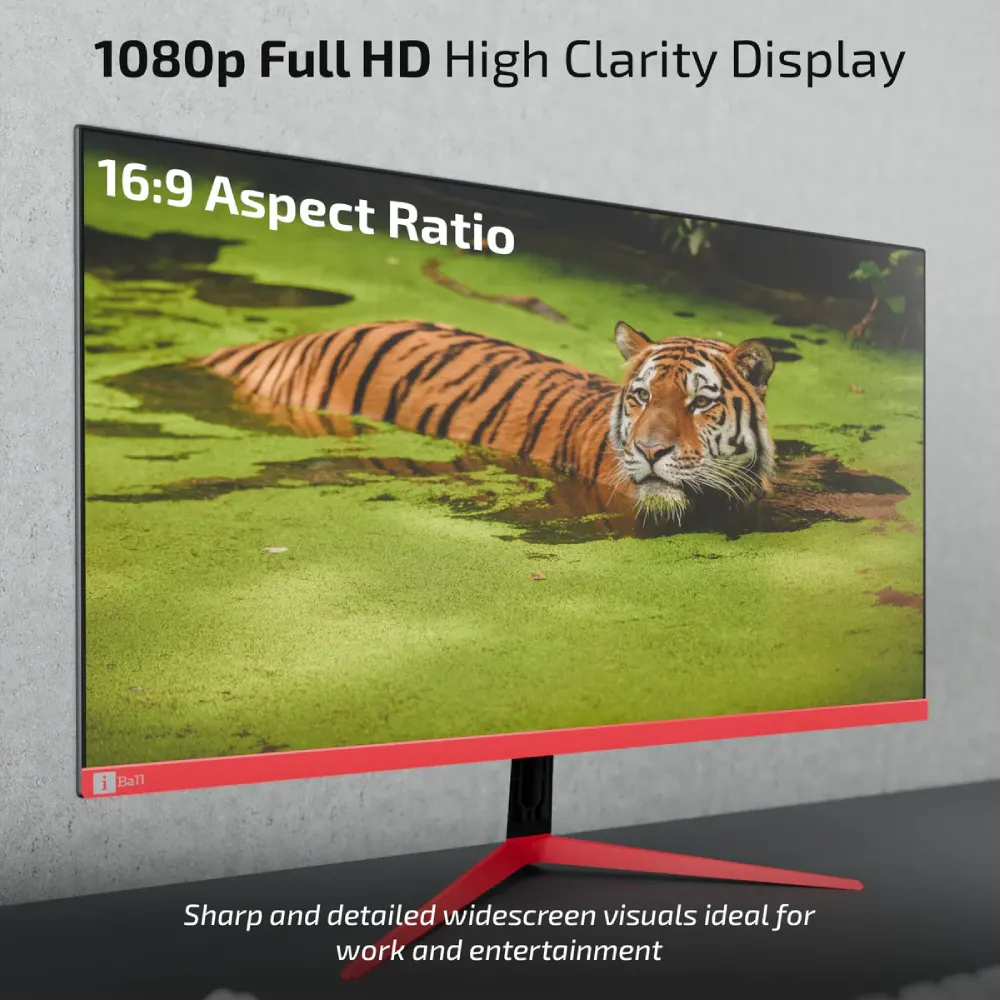 Iball LED Monitor 24" FHD VA 144 Hz with HDMI | DP (Bird i238) Black view 3
